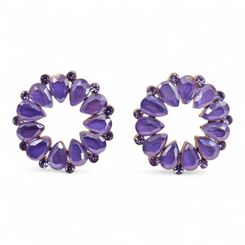 Lavanda - Vintage Glass - Loop - Earrings