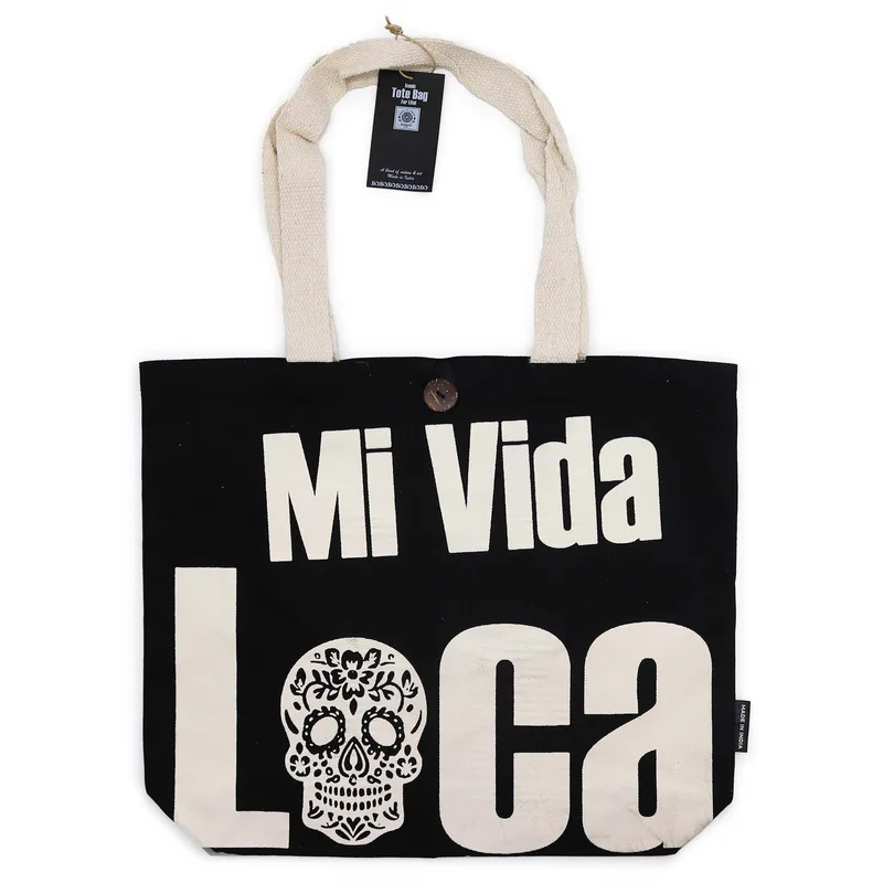 Nomad Sari Iconic Classic Tote Bag - Mi Vida Loca - Nero Naturale 10oz