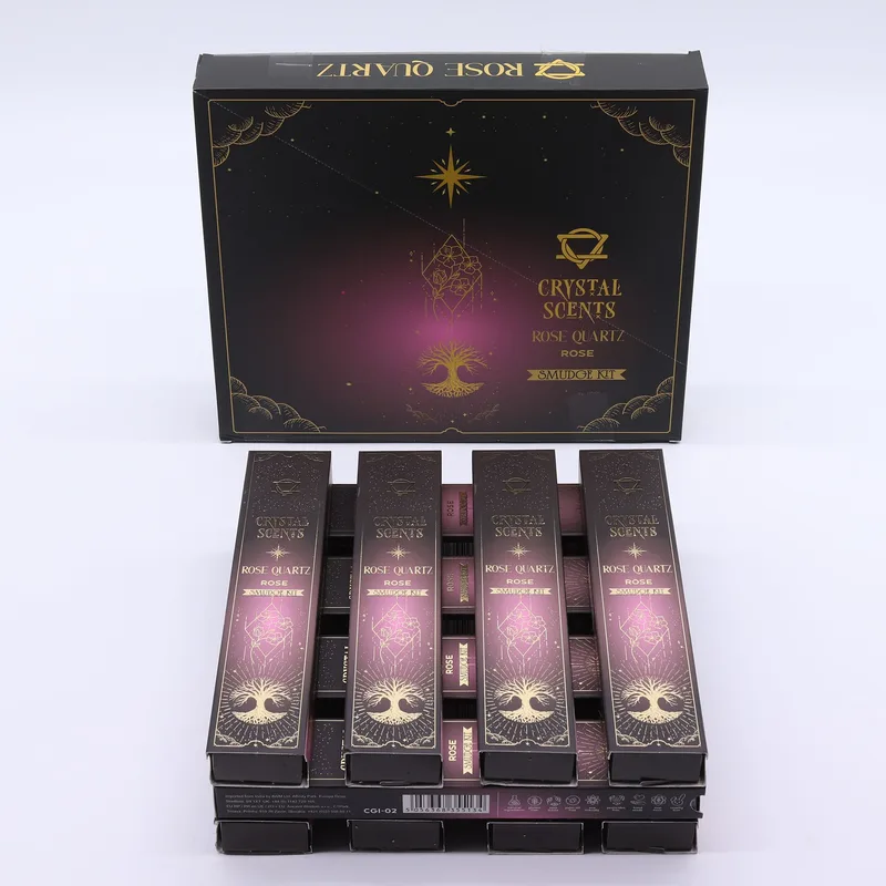 Rosa Quartz Crystal Scents Smudge Incenso - Rosa — foto 4