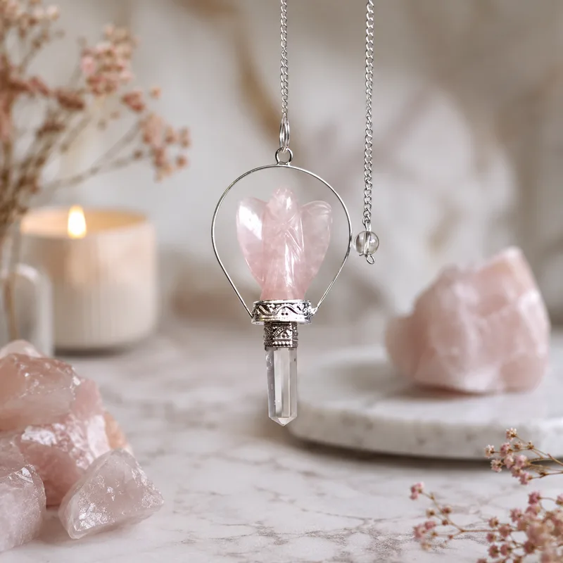 Angel Pendulum with Ring- Rosa Quartz — foto 2