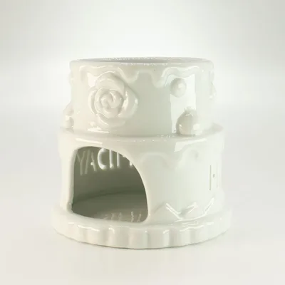 Ceramic Cake Olio Bruciatore - HAPPY BIRTHDAY - Bianco — foto 2