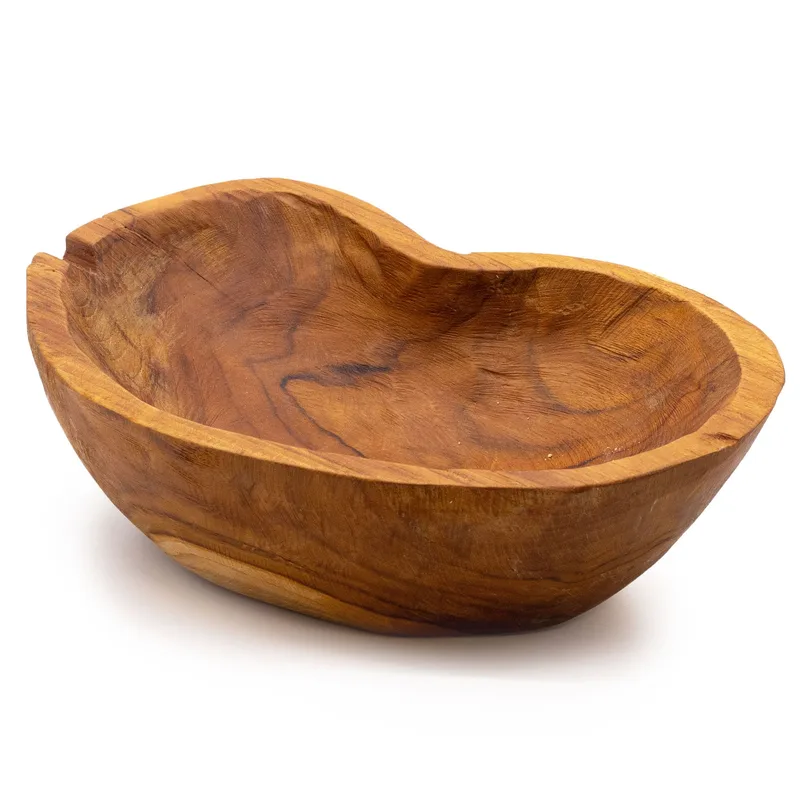 Naturale Rough Shape Teakwood Fruit Bowl 31x22x8cm