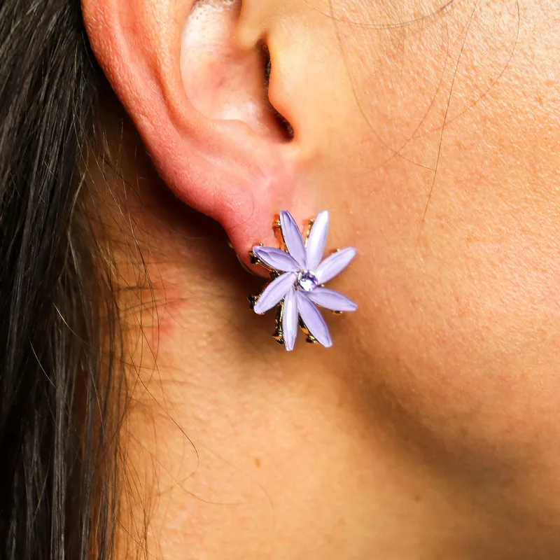 Lavanda - Vintage Glass - Fiori - Earrings — foto 5