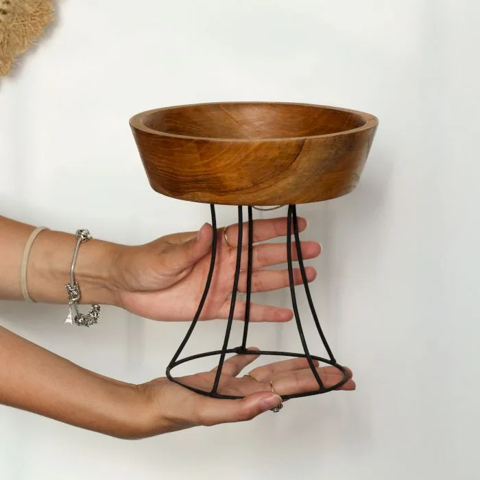 Set of 3 Elevated Teak Bowls — foto 4