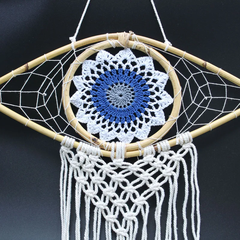 Protection Dream Cather Med Macrame Eye White/ Blue/Grey — foto 1