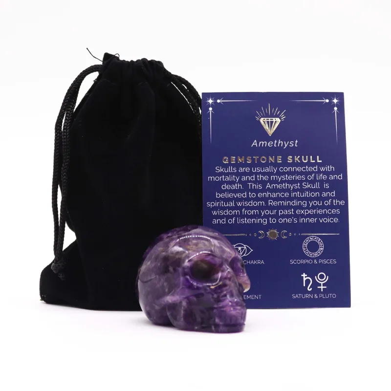 Gemstone Lrg Skull Amethyst 50x40x30mm