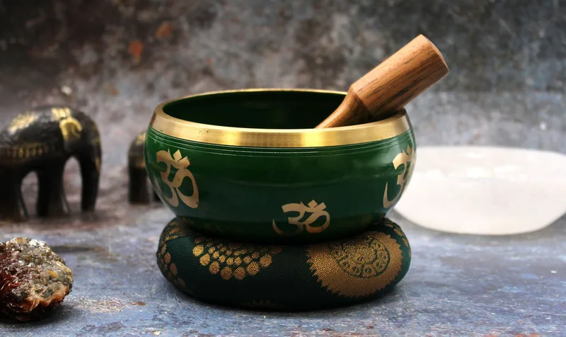 Lrg Albero of Life Singing Bowl Set- Verde 14cm