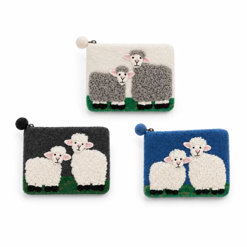 Countryside Classic Sheep Felt Zipper Pouch (3 asst) — foto 5