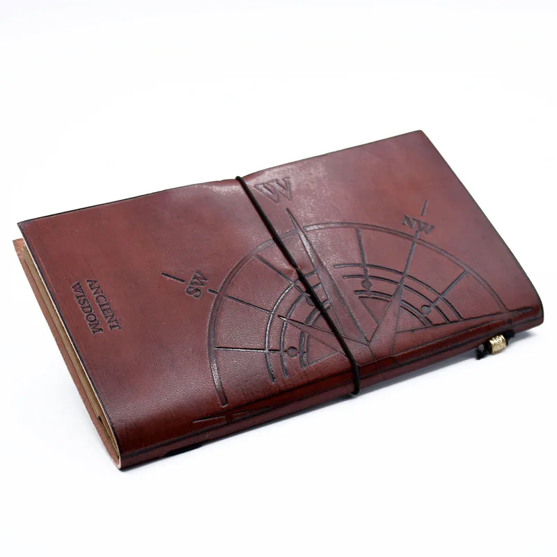 Fatto a mano Leather Journal Travel the World Brown — foto 2