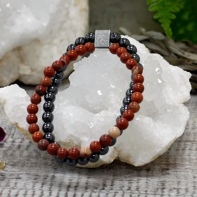 Bracciale Gemma Magnetica - Rosso Pietra Lunare — foto 1