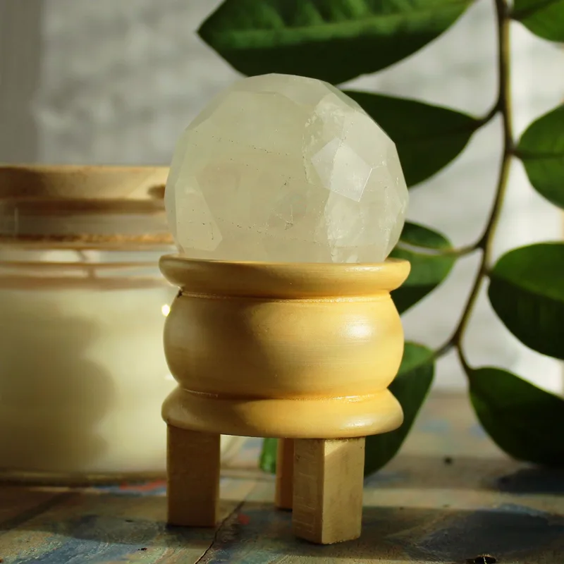 Gemstone Faceted Healing Ball & Stand Rock Quartz — foto 2