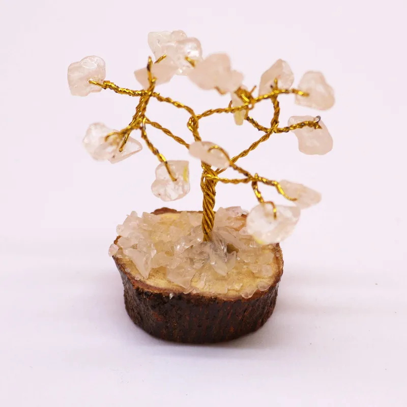 Mini Gemstone Trees On Legno Base - Rock Quartz (15 stones) — foto 1