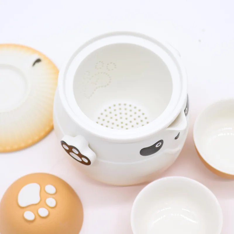 Panda Teapot Set & Three Cups Arancia — foto 3