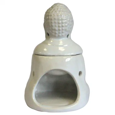 Sitting Buddha Olio Bruciatore - Bianco — foto 2