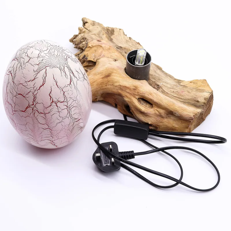 DriftGlow Lamp Crackle Fire Egg Shade Arancia — foto 6