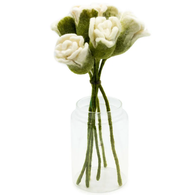 6x Felt Fiori Bianco Roses — foto 2