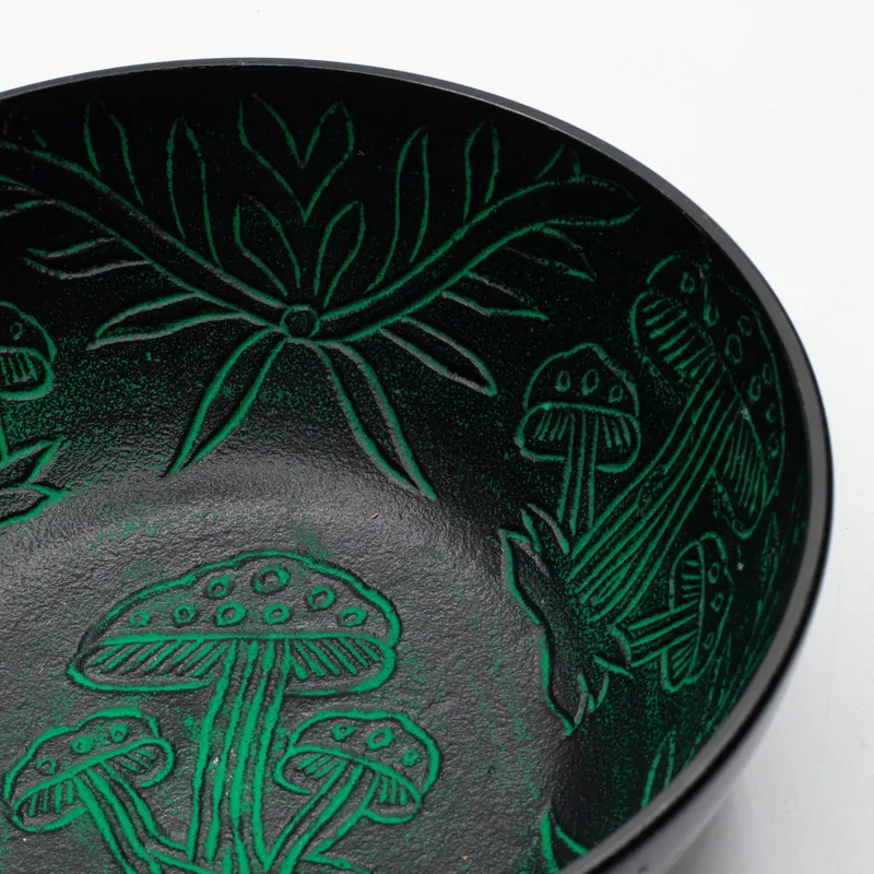 Aluminum Singing Bowl Magic Mushroom Verde