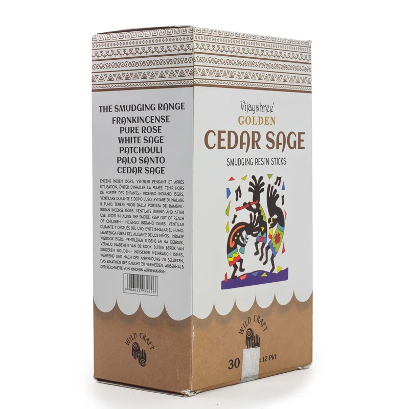 30g Golden Cedar Sage Smudging Resin Sticks (6s) — foto 3