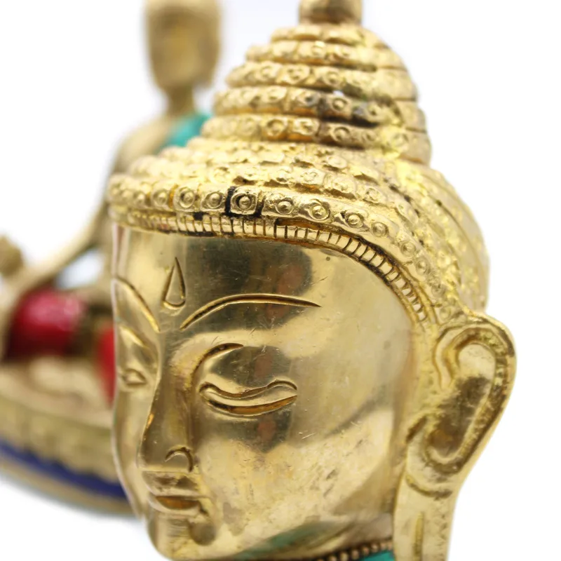 Brass Buddha Figure Lrg Head 11.5 cm — foto 4