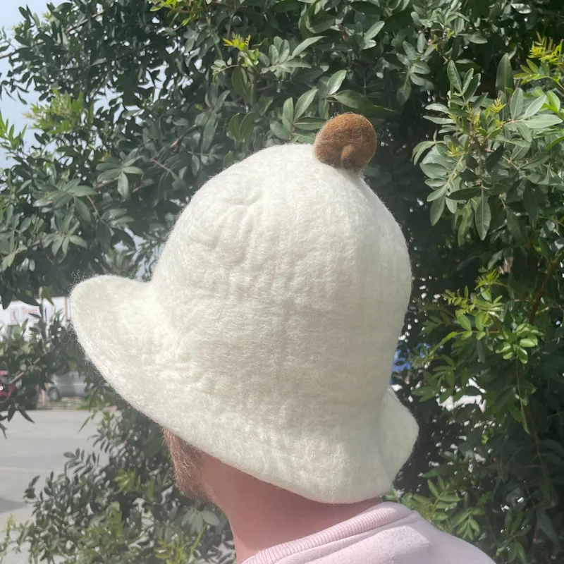 Felted Sauna Bowl Hat - Naturale — foto 2