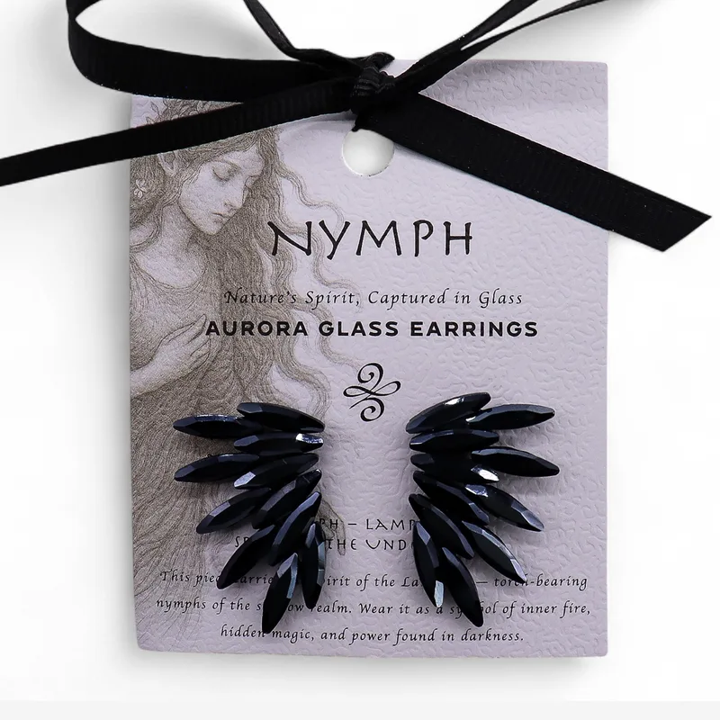 Jet Nero - Vintage Glass - Faries - Earrings — foto 3