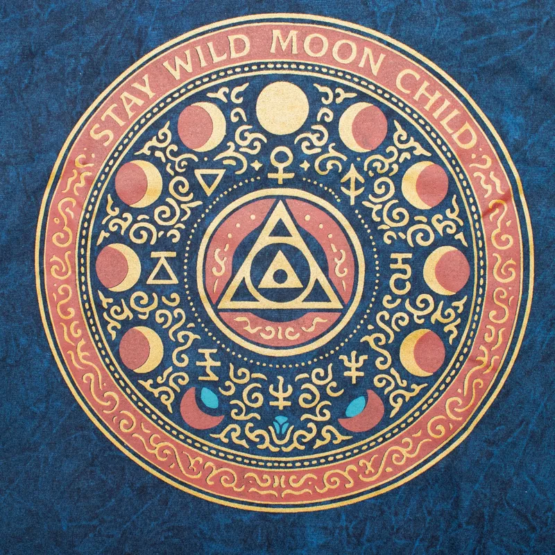 Nomad Sari Stonewashed Cotton T-Shirt Stay Selvatico Moon Child Blu XL — foto 1