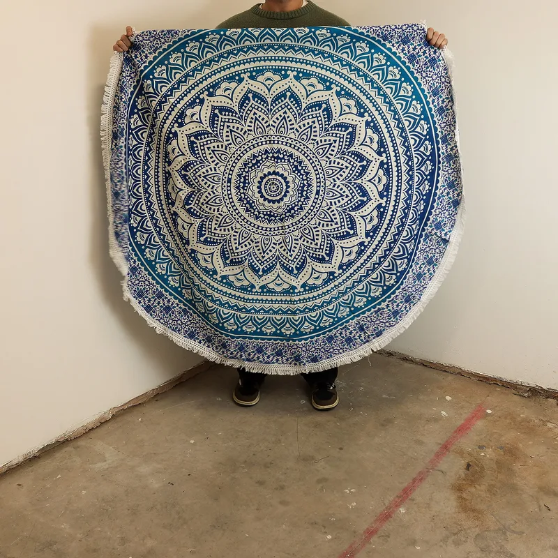 Small Mandala Roundie Cotton Art Classic Blu — foto 1