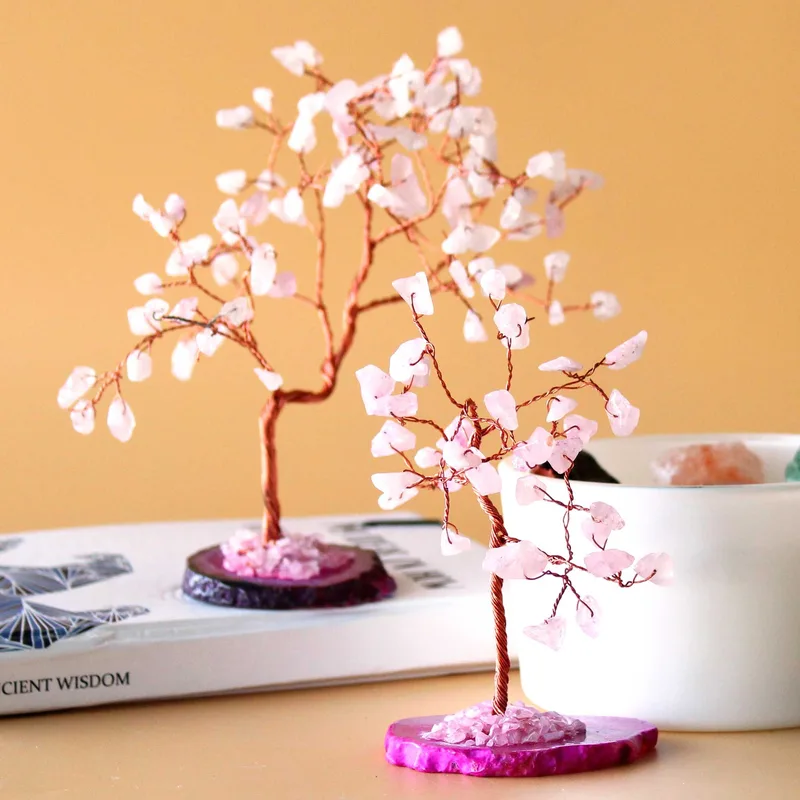 Gemstone Albero - Rosa Quartz on Pink Agate Base (35 stones) — foto 3