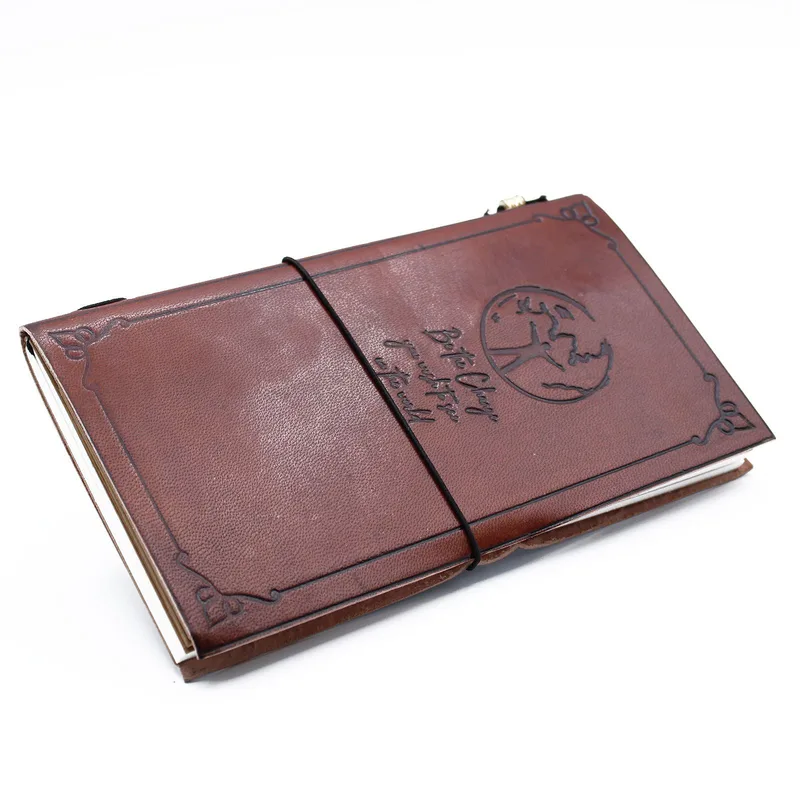 Fatto a mano Leather Journal Be the Change Brown