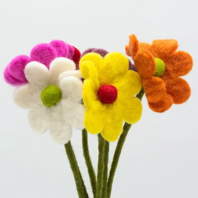 6x Felt Fiori - Daisy (assorted colours) — foto 3
