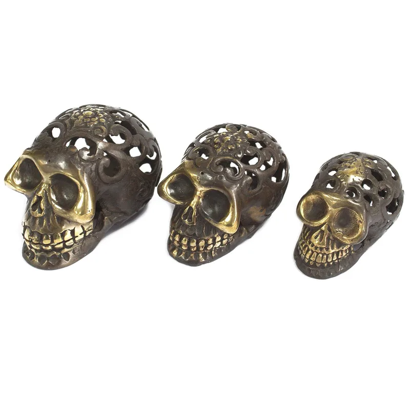 Vintage Brass Skull Med — foto 4