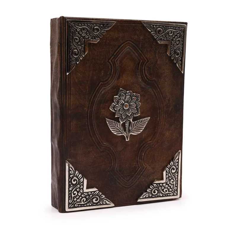 Heafty Brown Tan Book Zinc Rosa Decor 200 Deckle Edges Pages 26x18cm