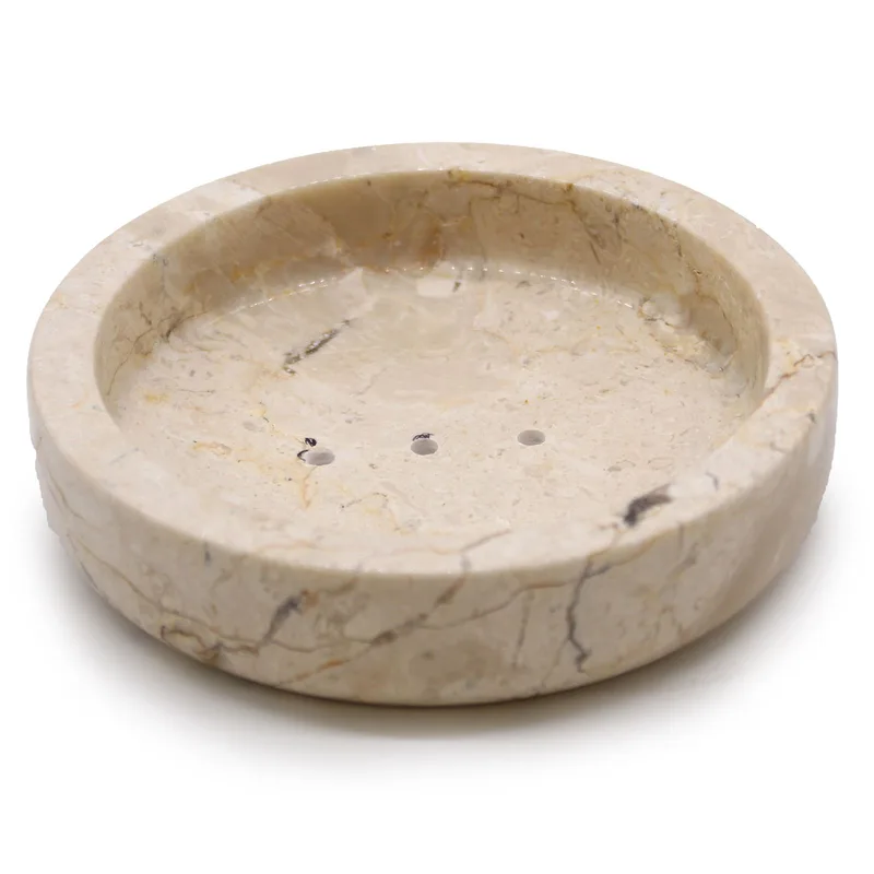 Round Honey Marble Flat Sapone Dish