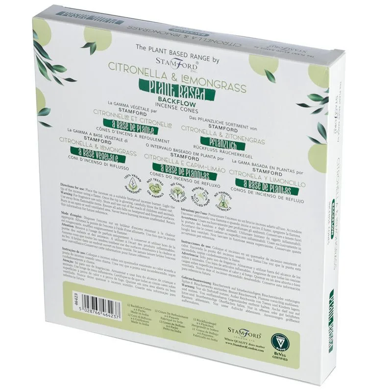 Plant Based Backflow Incenso Cones Citronella & Lemongrass