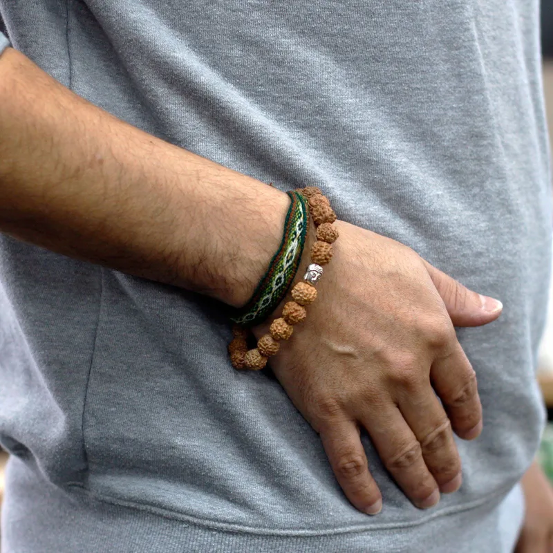Rudraksha Buddah Bangle Mala - Naturale — foto 4
