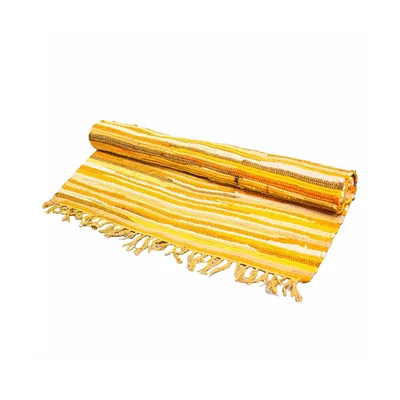 Small Rag Rug 50x90cm premium quality Sunrise Oranges