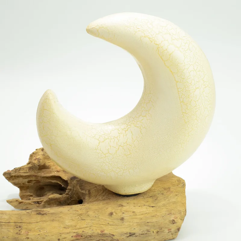 DriftGlow Lamp Crackle Half Moon Shade Grey — foto 3