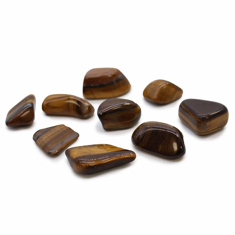 L Tumble Stones Tiger Eye Oro
