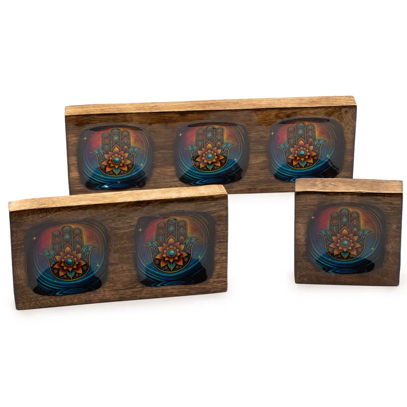 Med Enamelled Mango Tray Set Hamsa — foto 2