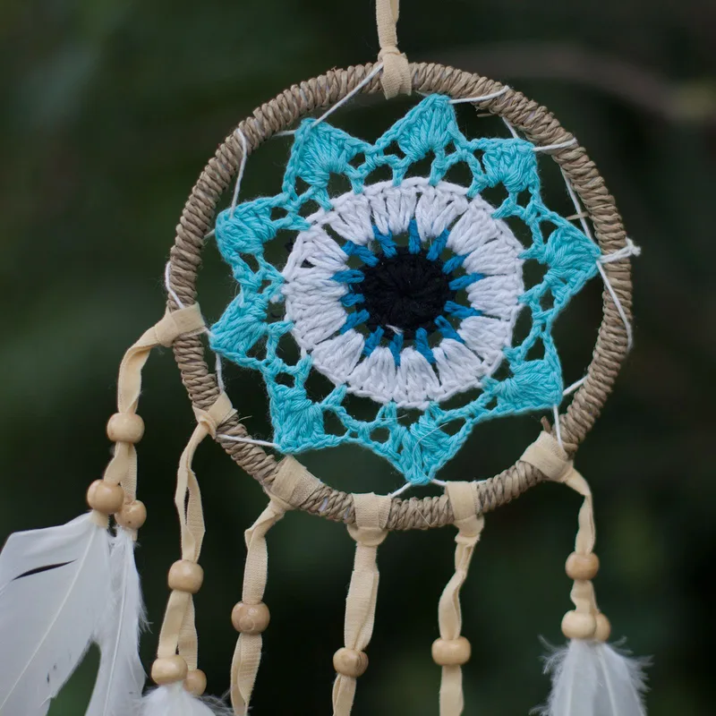 Pastel Blue Macramé Dream Catcher 12cm (asst colours) — foto 1