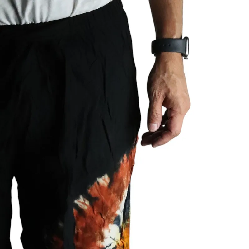 Japanese Style Lounge Pants Nero Chocolate & Arancia M — foto 4