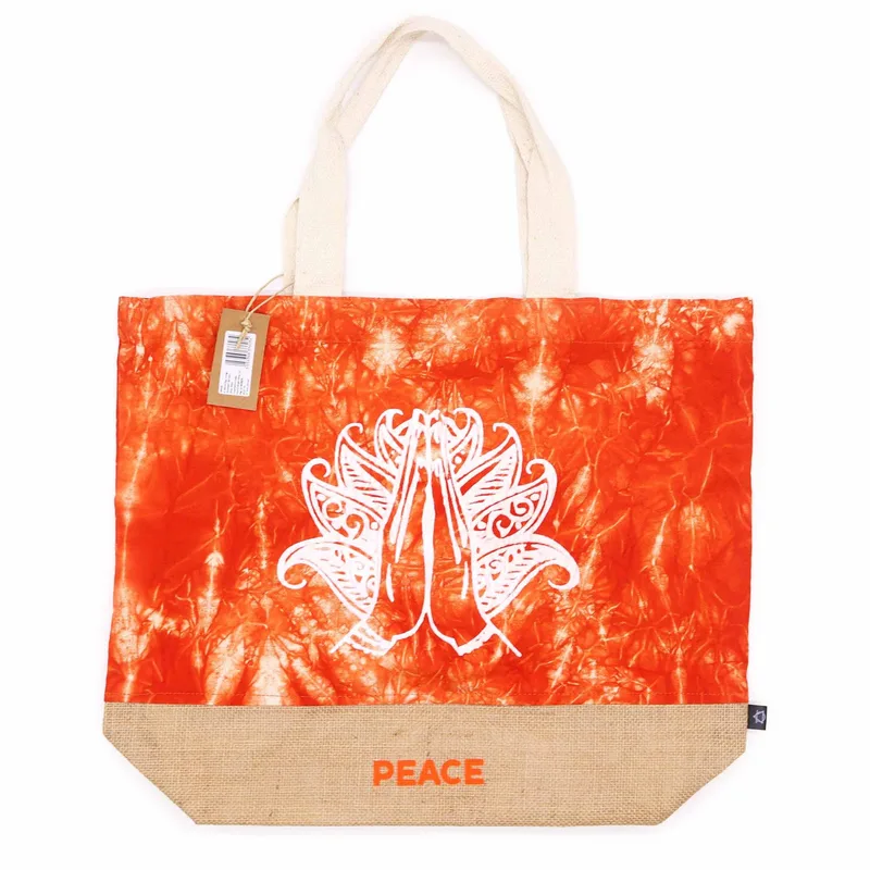 All Naturale Bag Arancia Stonewash Namaste Hand Peace