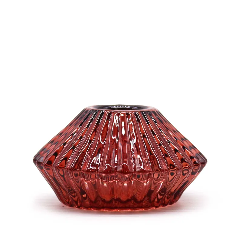 Set of 2 Fiore Flip Dinner Candela / Tealight Porta - Vampire Red
