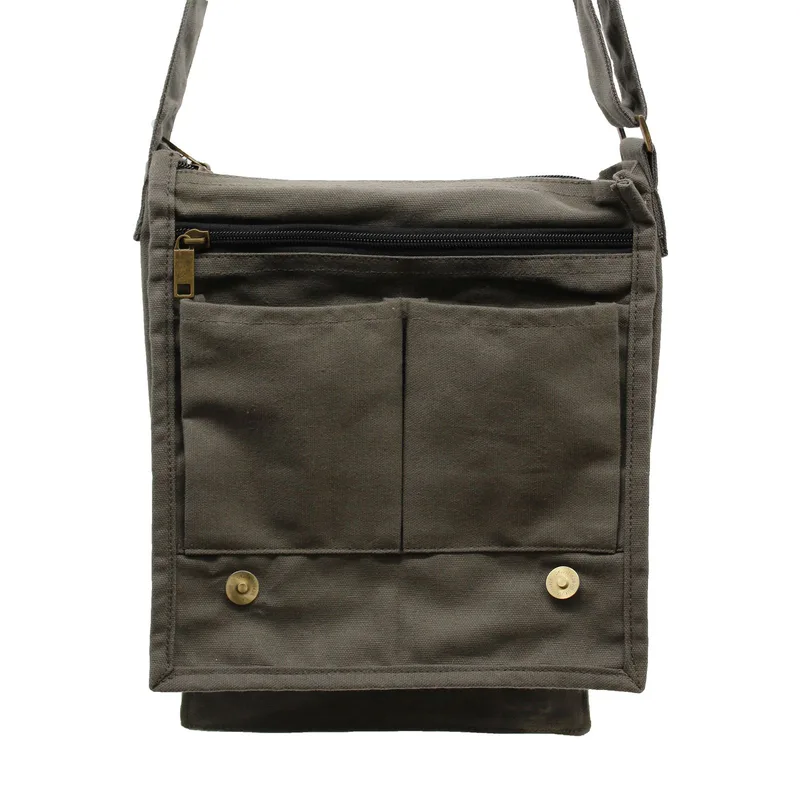Borsa a tracolla in tela di cotone - Grigio Grafite — foto 3