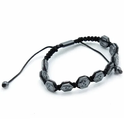 Bracciale Shamballa di Eritreo Magnetica con Esoscheletri a Forma di Esagono