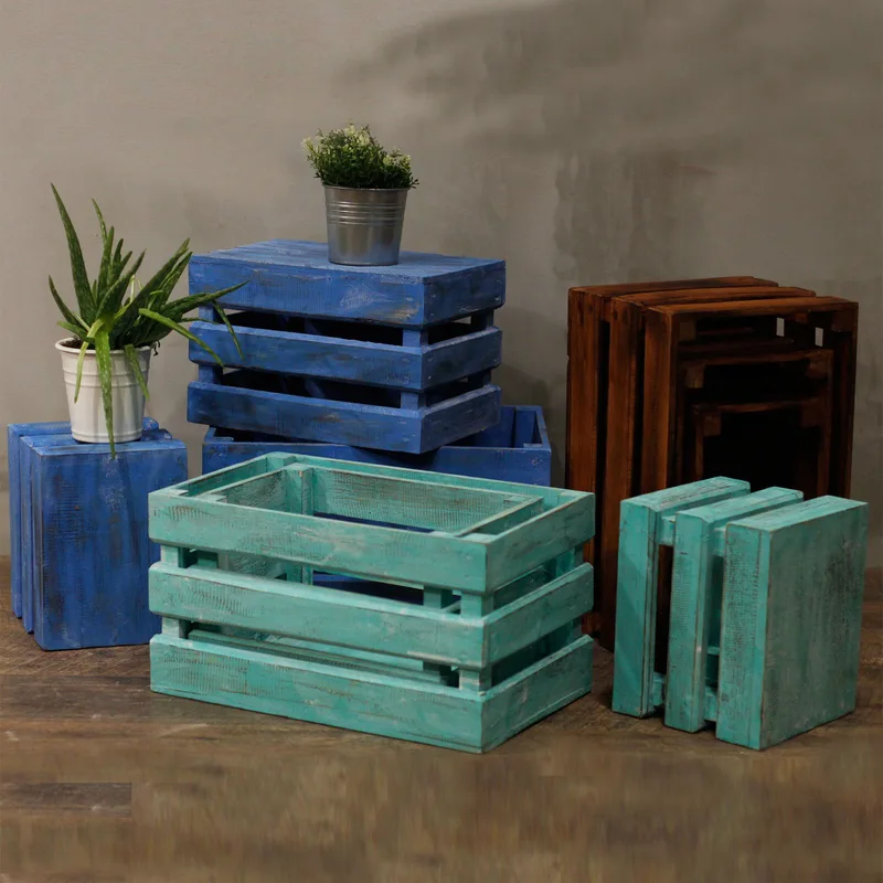 Set of 3 Storage/Display Boxes Brown — foto 3