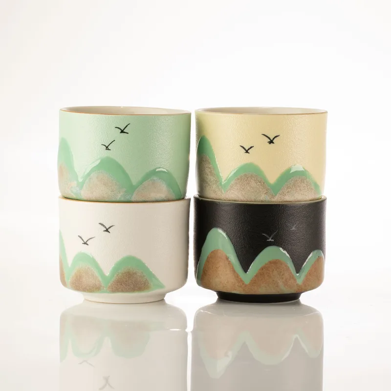 Thousand Miles - Tè Set - Four Cups - Ceremonial Cloth & Bamboo Grip — foto 4