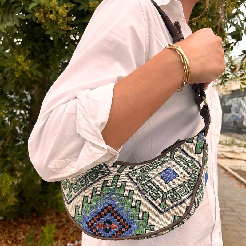 Jacquard Hobo Bag Geo-Geen — foto 3