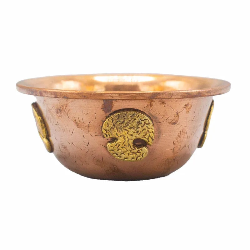 Copper Ritual Bowl with Albero of Life 12x5cm