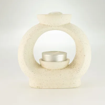 Ceramic Zen Olio Bruciatore - Large Oval Pebble - Speckled Off-White — foto 2